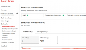 gestion des erreurs url dans la search console