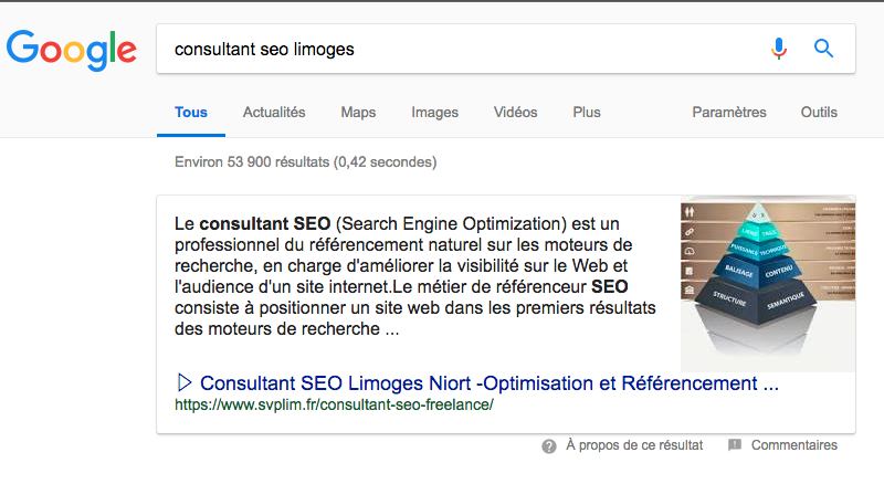 Position zéro de consultant SEO